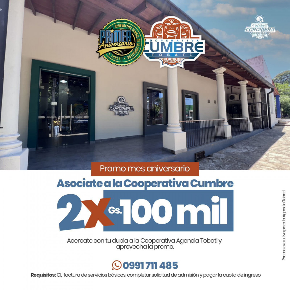 ¡Noviembre es mes aniversario de la Agencia Tobatí de la Cumbre!